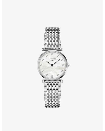 Longines L45124876 La Grande Classique Stainless-steel And Mother-of-pearl Quartz Watch - White