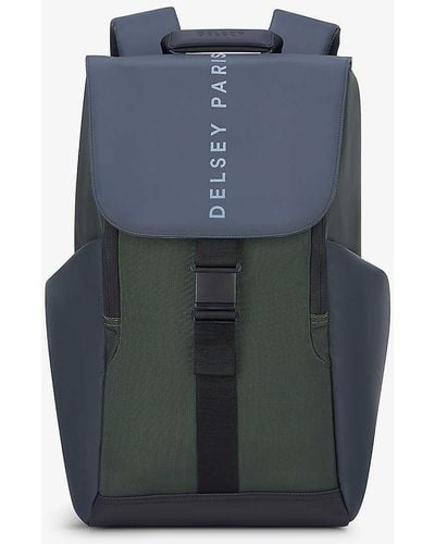 Delsey Securflap Logo-print Woven Backpack - Blue