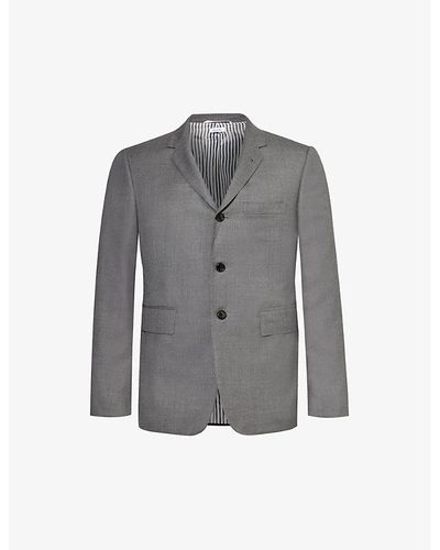 Thom Browne Single-breasted Slim-fit Wool Blazer - Grey