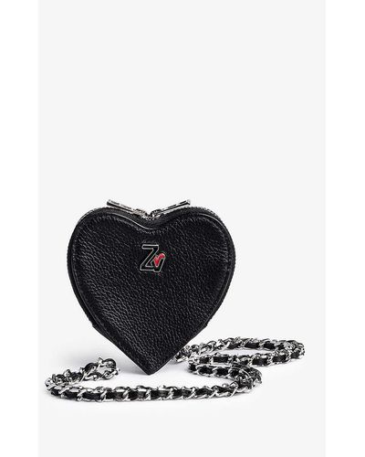 HANDBAG ZADIG & VOLTAIRE SKINNY LOVE PAINT BLACK SUEDE WITH SHOULDER BAG  ref.888317 - Joli Closet