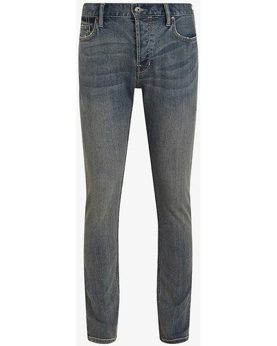 AllSaints Rex Faded Slim-fit Stretch-denim Jeans - Blue