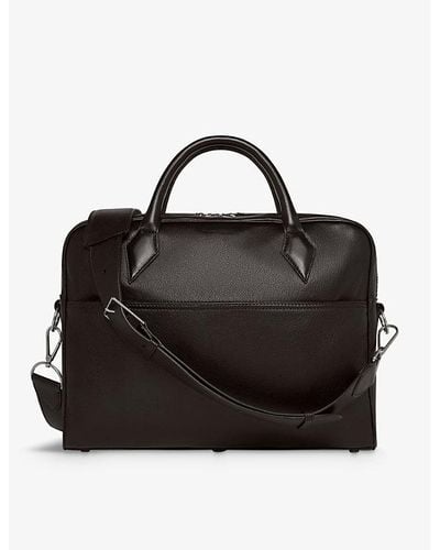Metier Closer Slim Leather Briefcase - Black