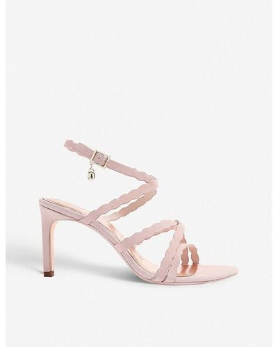 Ted Baker Lillys Scallop-strap Suede Heeled Sandals - Pink