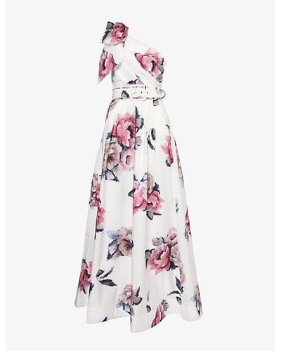 Rebecca Vallance Aveline Floral-pattern Woven Gown - Pink