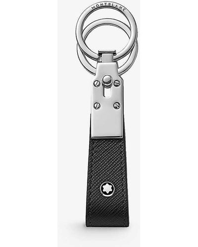 Montblanc Sartorial Branded-loop Gained-leather Key Fob - Metallic