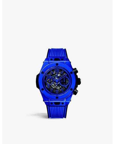 Hublot 411.es.5119.rx Big Bang Unico Magic Ceramic And Rubber Automatic Chronograph Watch - Blue