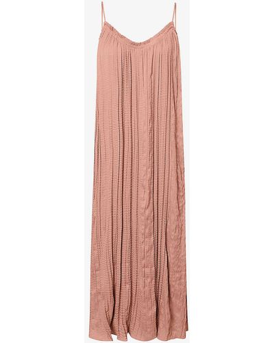 Twist & Tango Summer Textured-weave Recycled-polyester Maxi Dress - Pink