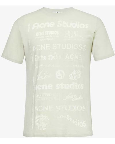 Acne Studios Brand-print Cotton-jersey T-shirt - White