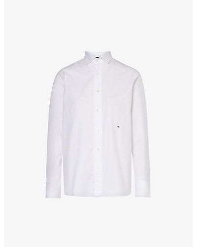HOMMEGIRLS Logo-embroidered Relaxed-fit Cotton-poplin Shirt - White