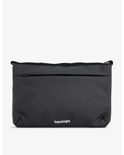 Topologie Wares Flat Brand-print Nylon Pouch Bag - Black