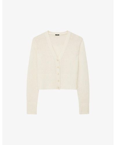 JOSEPH V-neck Relaxed-fit Cashmere Cardigan - White