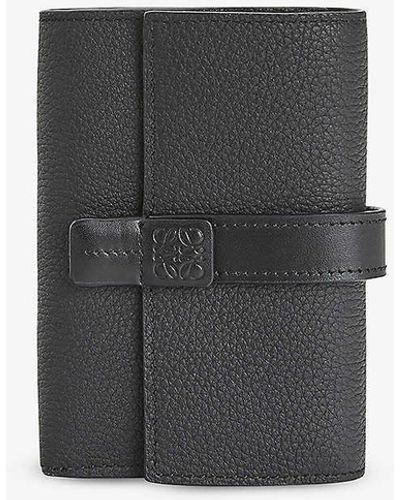 Loewe Anagram-embossed Vertical Leather Wallet - Black