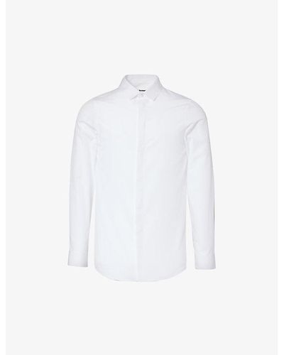 Jil Sander Monday Curved-hem Slim-fit Cotton Shirt - White