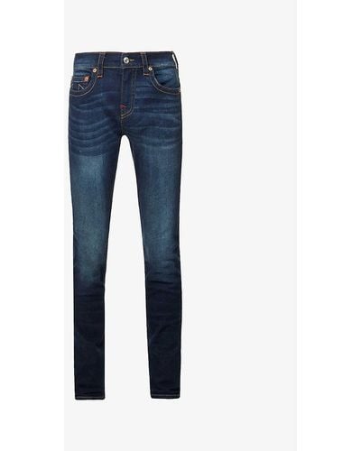 True Religion Rocco No Flap Slim-fit Stretch Cotton-blend Denim Jeans - Blue