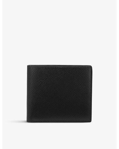 Smythson Ludlow Bi-fold Grained Leather Wallet - Black