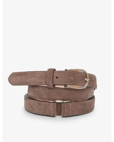 The White Company Double Wrap Suede Belt - Brown