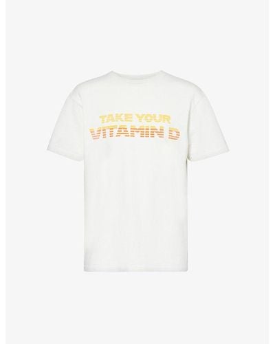 GALLERY DEPT. Vitamin D Graphic-print Cotton-jersey T-shirt - White