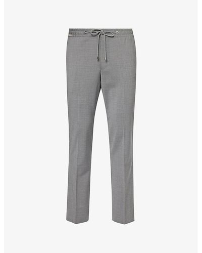 Corneliani Regular-fit Tapered-leg Stretch-wool Pants - Grey