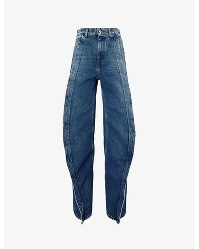 Y. Project Evergreen Banana Wide-leg Relaxed-fit Organic-denim Jeans - Blue