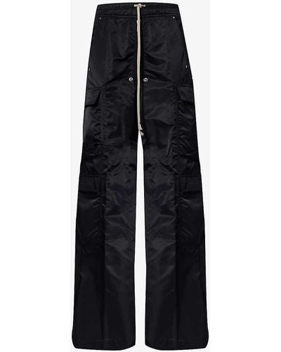 Rick Owens Double Cargo Flared-leg Shell Trousers - Blue