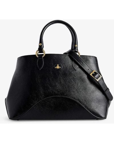 Vivienne Westwood Britney Medium Leather Tote Bag - Black