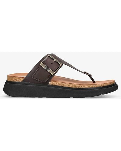 Fitflop Gen-ff Buckle-embellished Leather Sandals - Brown