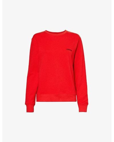 Calvin Klein Modern Brand-embroidered Stretch-cotton And Recycled-polyester-blend Sweatshirt X