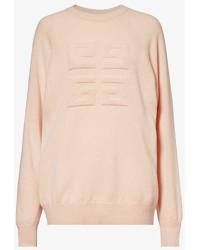 Givenchy Logo-appliqué Relaxed-fit Cashmere Knitted Jumper - White