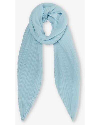 Pleats Please Issey Miyake Madame Pleated Woven Scarf - Blue