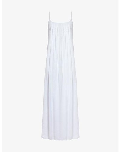 Hanro Juliet Spaghetti-strap Cotton-jersey Night Dres - White