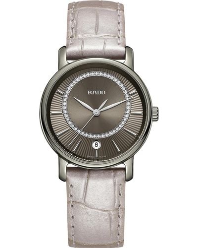 Rado R14064715 Diamaster Ceramic And Leather Watch - Metallic
