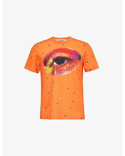 Acne Studios Graphic-print Cotton-jersey T-shirt - Orange