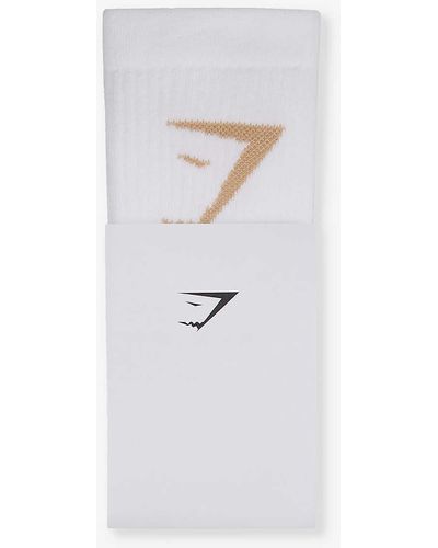 GYMSHARK Cotton-blend Crew Socks Pack Of Three - White