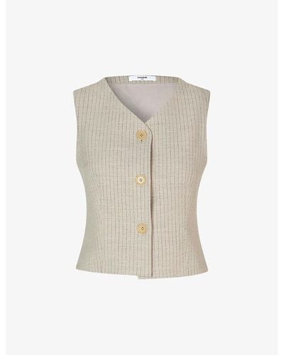 Lovechild 1979 Violet Stripe Stretch-woven Waistcoat - Natural