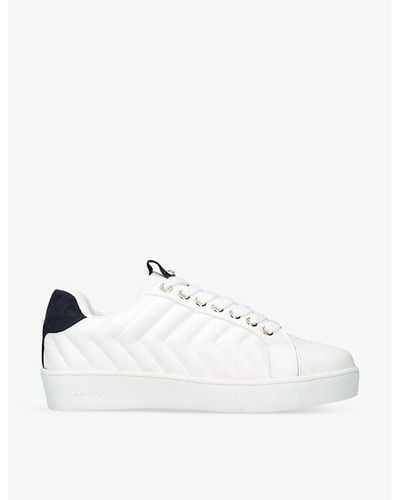 Carvela Kurt Geiger Joyful Quilted Low-top Faux-leather Sneakers - Natural
