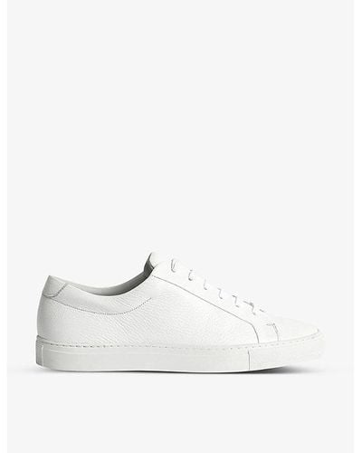 Reiss Luca Grained Leather Low-top Sneakers - White