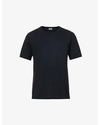 Hanro Regular-fit Short-sleeve Cotton-jersey T-shirt - Black