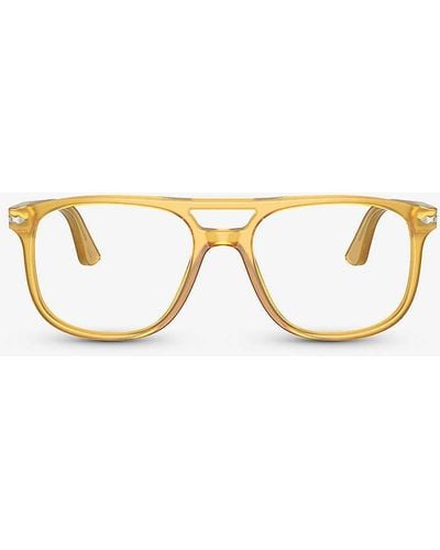 Persol Po3329v Greta Pilot-frame Acetate Sunglasses - Metallic