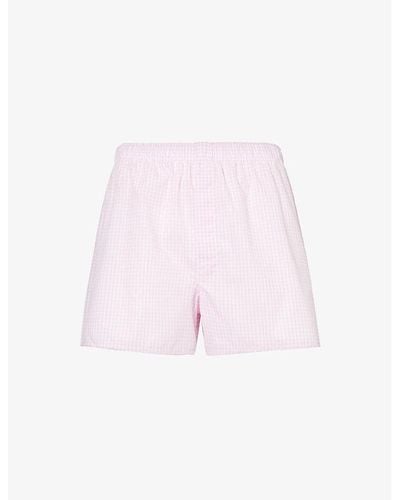 Sunspel Striped Cotton-poplin Boxers Xx - Pink