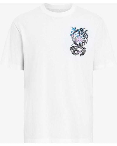 AllSaints Freed Graphic-print Organic-cotton T-shirt - White