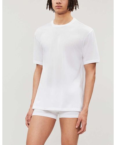 Hanro Cotton Sporty Cotton-jersey T-shirt - White
