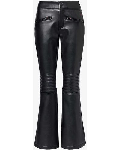 Perfect Moment Aurora Flared-leg Mid-rise Faux Leather Trousers - Black