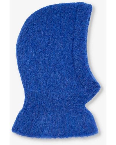 Lemaire Brushed-texture Ribbed Stretch-woven Blend Balaclava - Blue