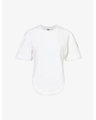adidas By Stella McCartney Sportswear Brand-stamp Organic-cotton T-shirt - White