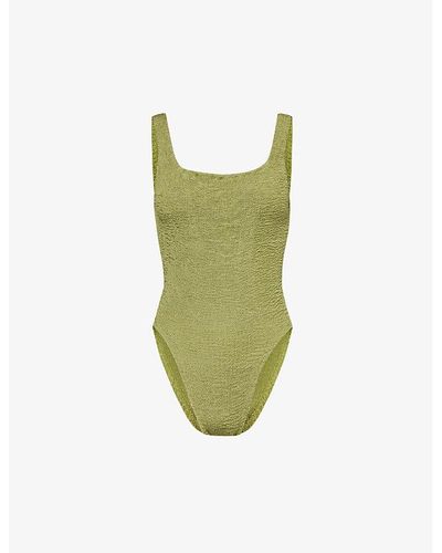 Hunza G Classic Square-neck Swimsuit - Green
