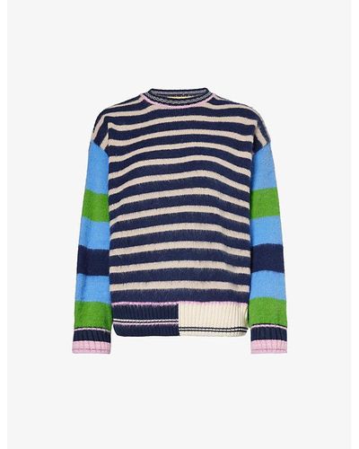 Stine Goya Shea Striped Knitted Sweater - Blue