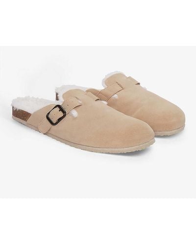 The White Company Slip-on Suede Mule Slippers - Natural