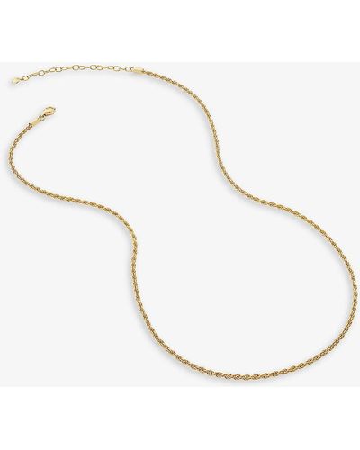 Monica Vinader Rope-effect 18ct -plated Vermeil Sterling-silver Chain Necklace - Natural
