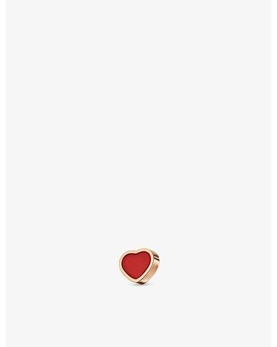 Chopard My Happy Hearts 18ct Rose-gold And Carnelian Single Stud Earring - White