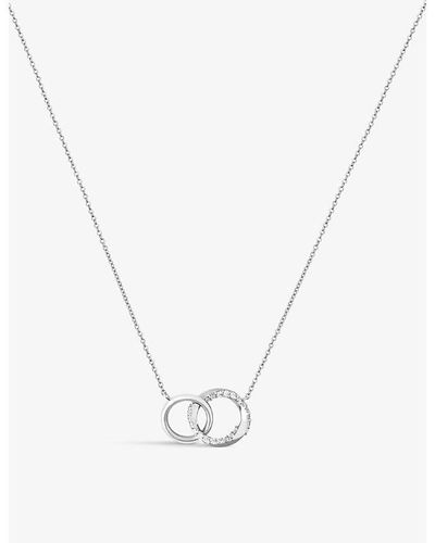 Astrid & Miyu Orbit Crystal Rhodium-plated Recycled Sterling And Cubic Zirconia Necklace - White